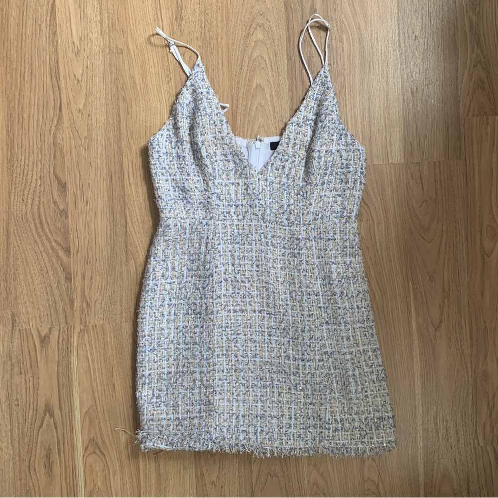 REVOLVE NBD Tweed Blue Mini Dress